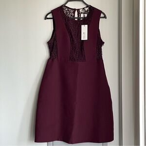 NWT MOLLY BRACKEN Burgundy Lace Dress